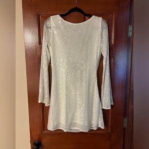 Meshki White Sequin Low Back dress